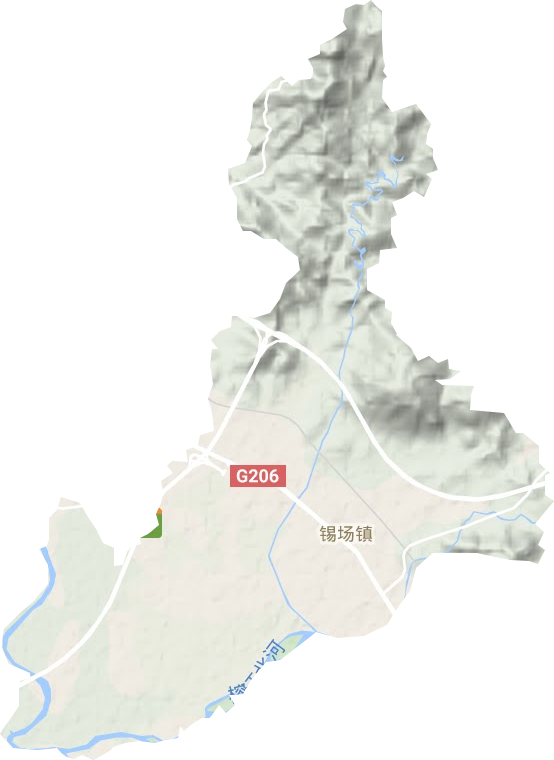 锡场镇地形地图