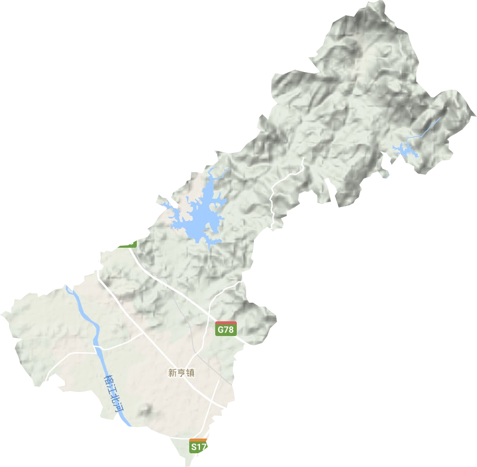 新亨镇地形地图