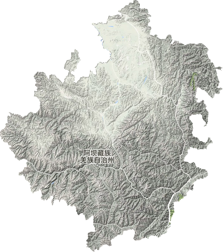 阿坝州地形地图