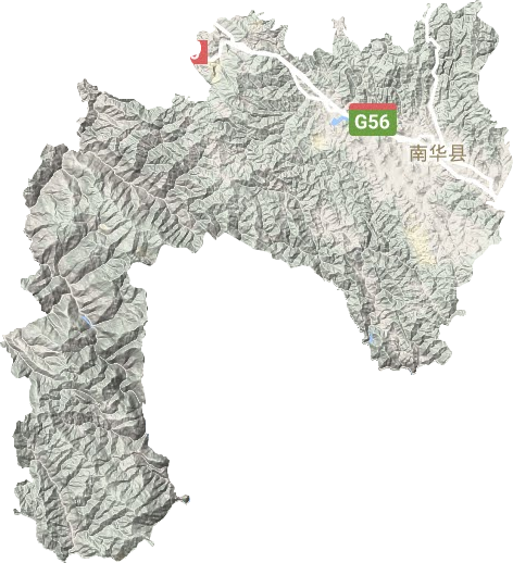 南华县地形地图