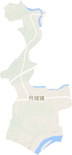 月城镇地形地图