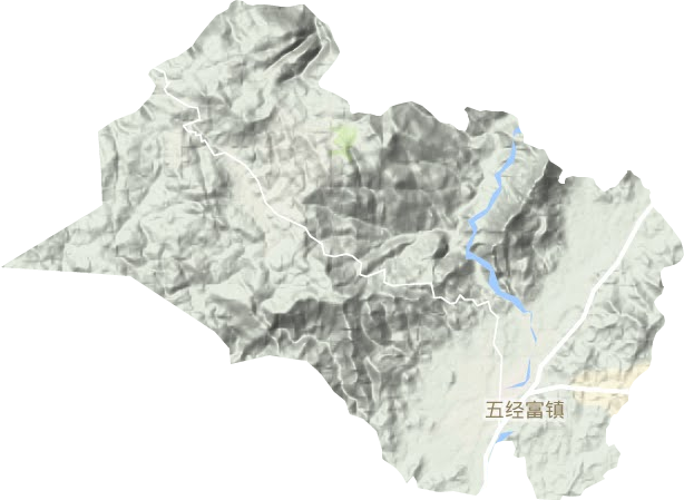 五经富镇地形地图