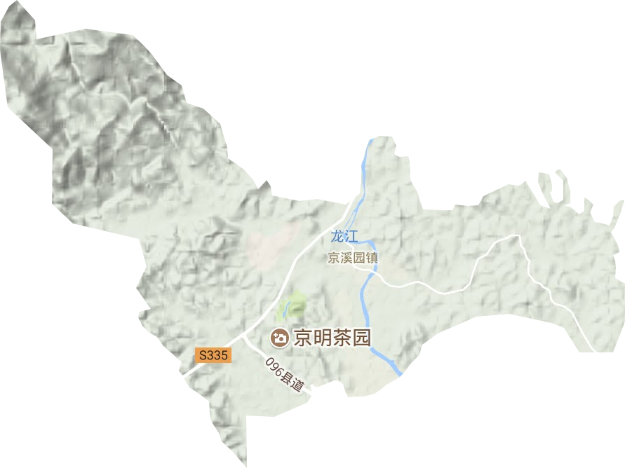 京溪园镇地形地图