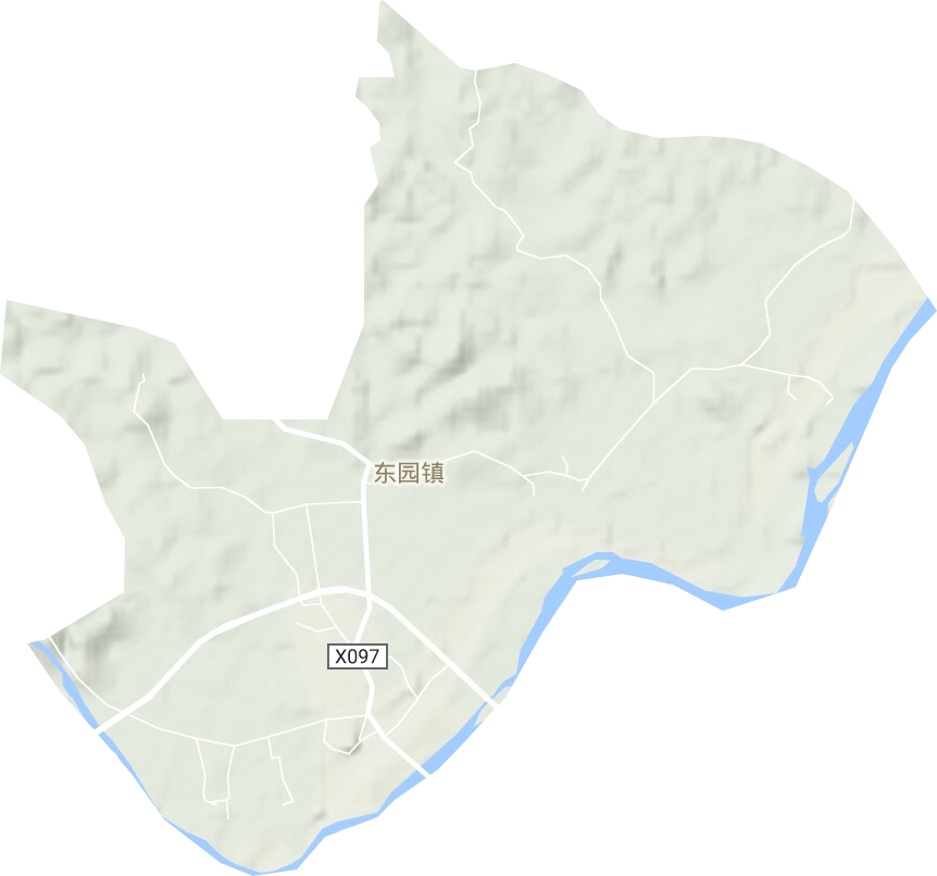 东园镇地形地图