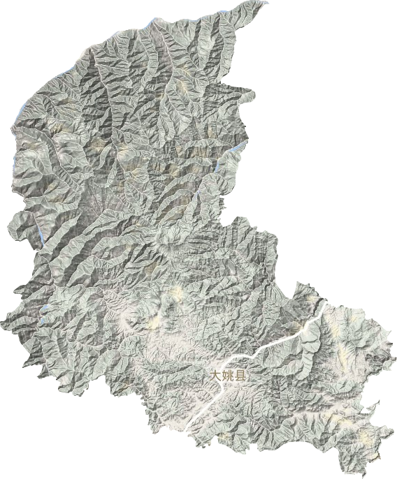 大姚县地形地图