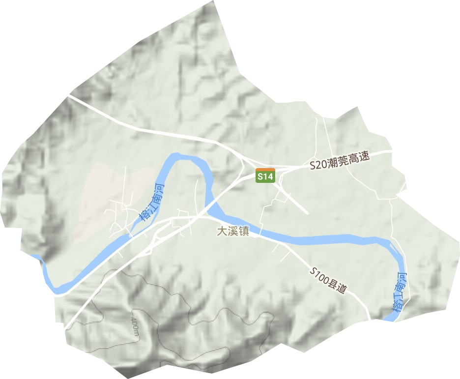 大溪镇地形地图