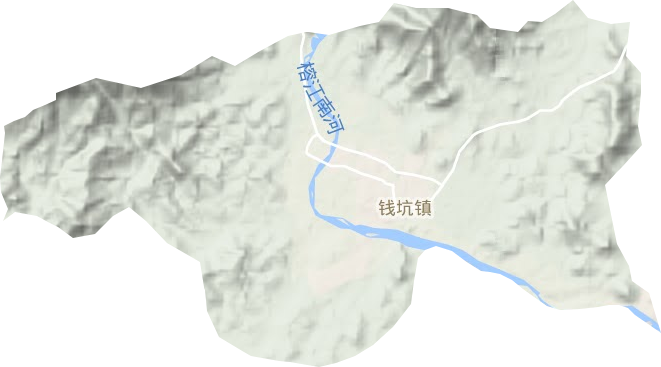 钱坑镇地形地图