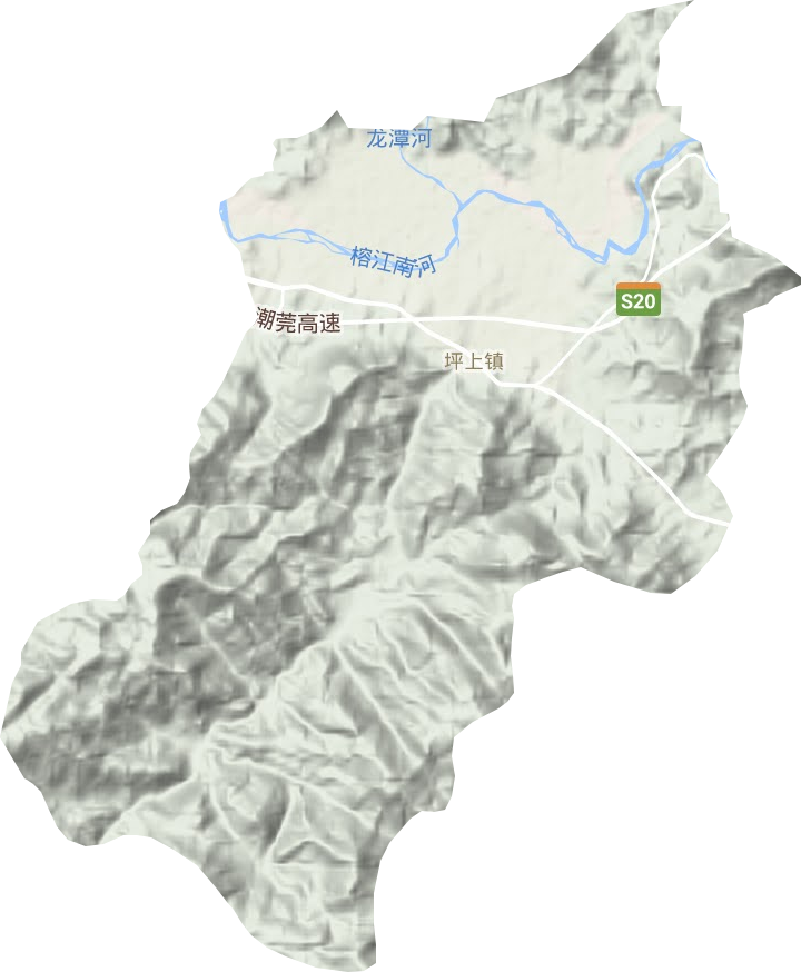 坪上镇地形地图