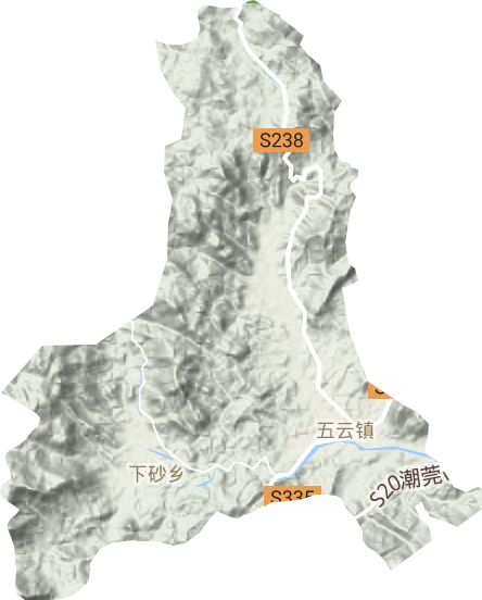 五云镇地形地图