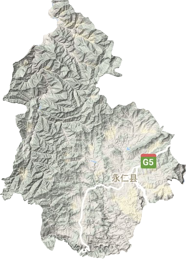 永仁县地形地图