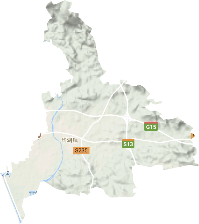 华湖镇地形地图