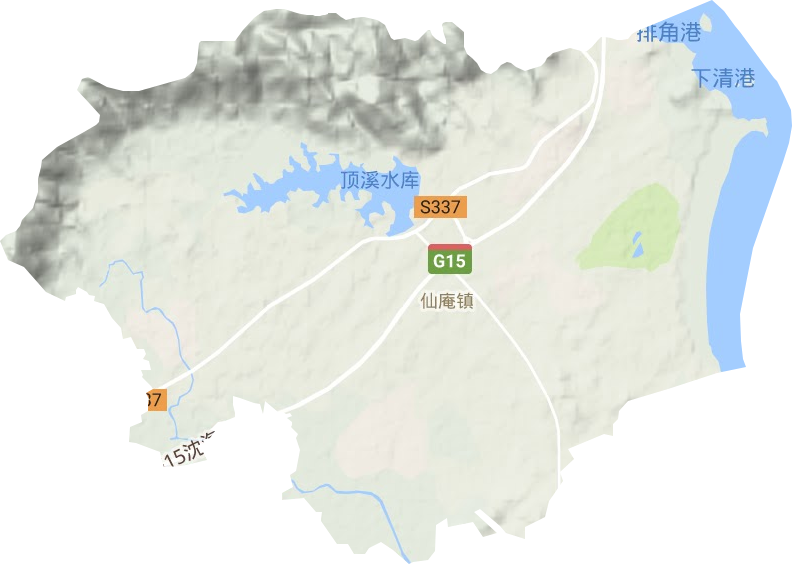 仙庵镇地形地图