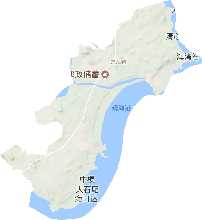 靖海镇地形地图