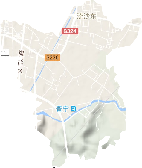 流沙南街道地形地图