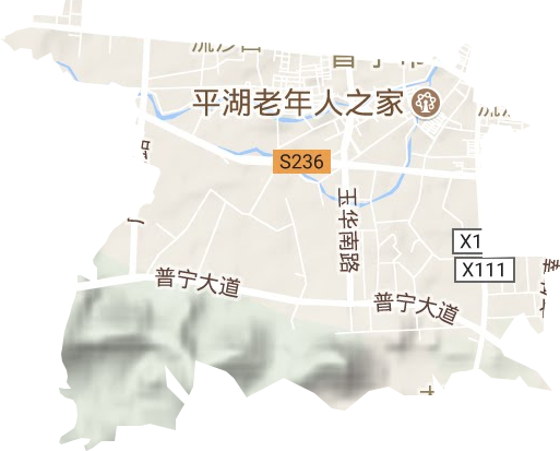 流沙西街道地形地图