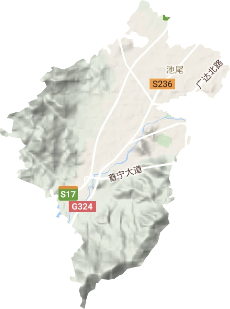 池尾街道地形地图