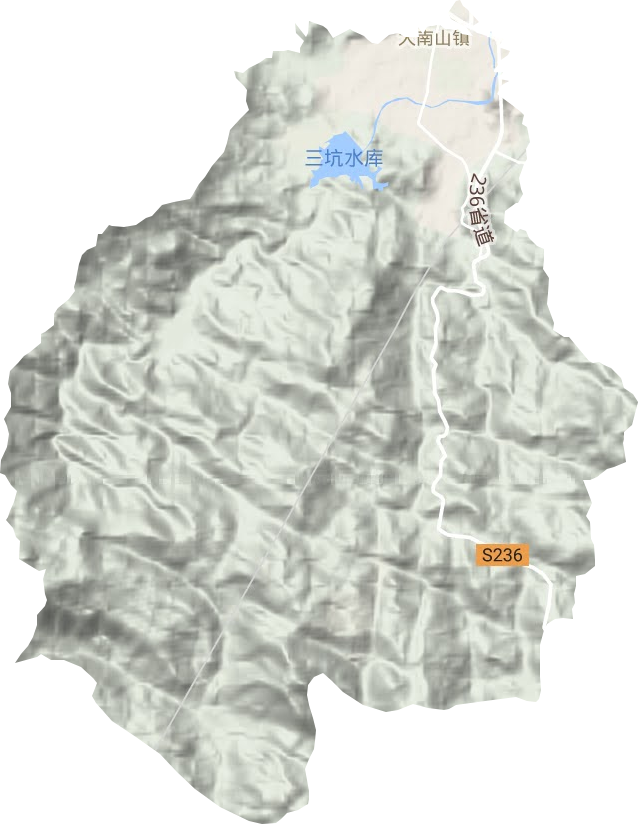 大南山街道地形地图