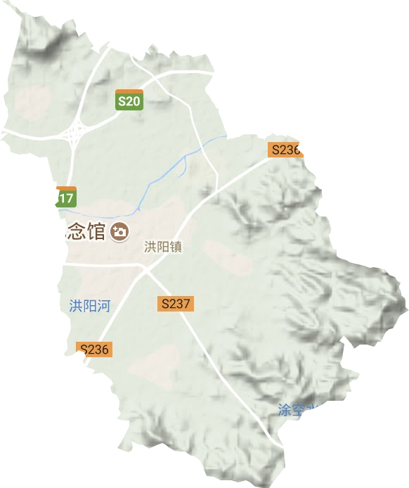 洪阳镇地形地图