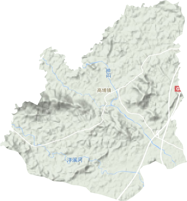 高埔镇地形地图