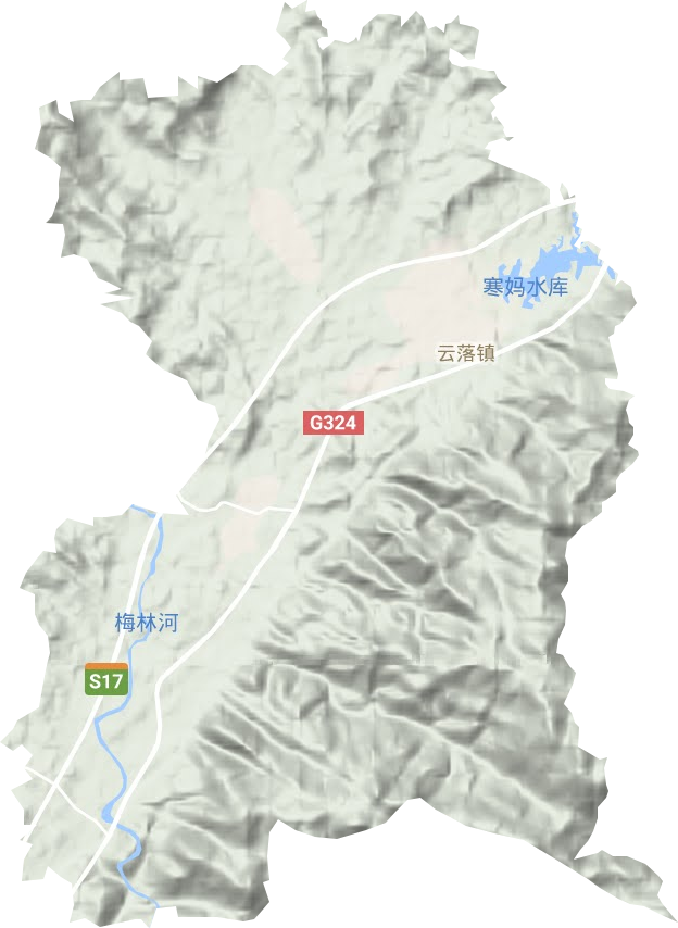 云落镇地形地图