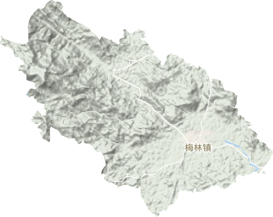 梅林镇地形地图
