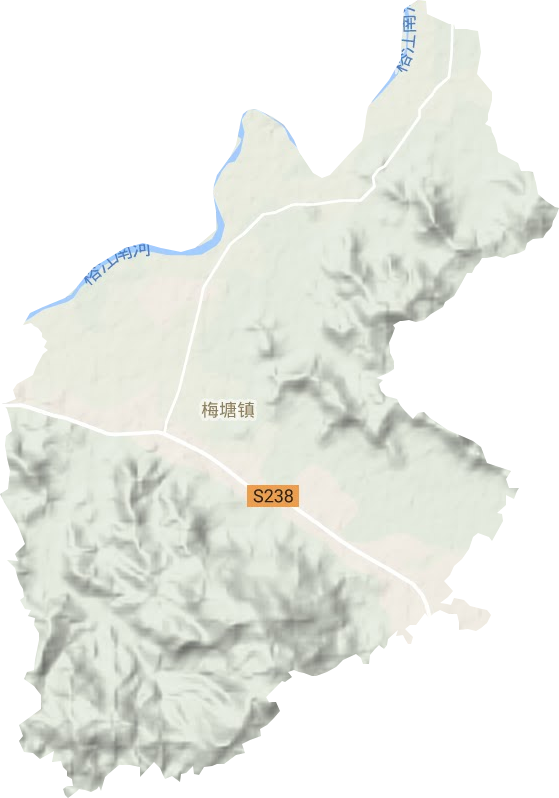 梅塘镇地形地图