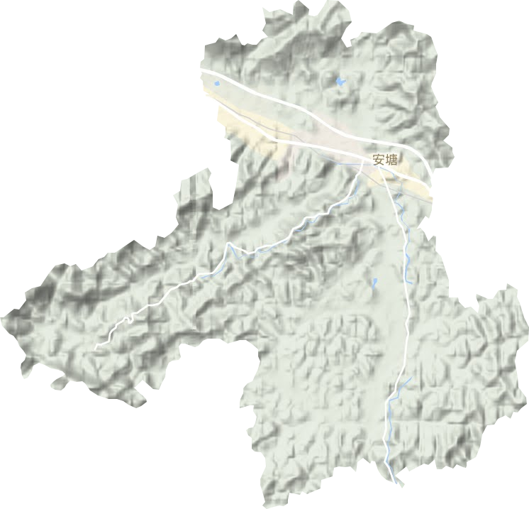 安塘街道地形地图