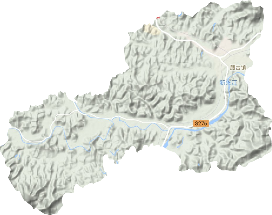 腰古镇地形地图