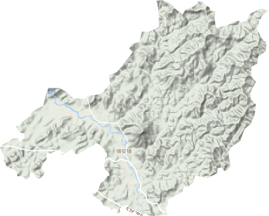 镇安镇地形地图