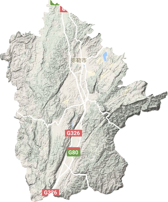 弥勒市地形地图
