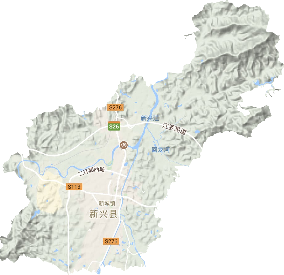 新城镇地形地图