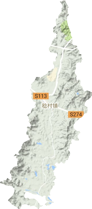 稔村镇地形地图