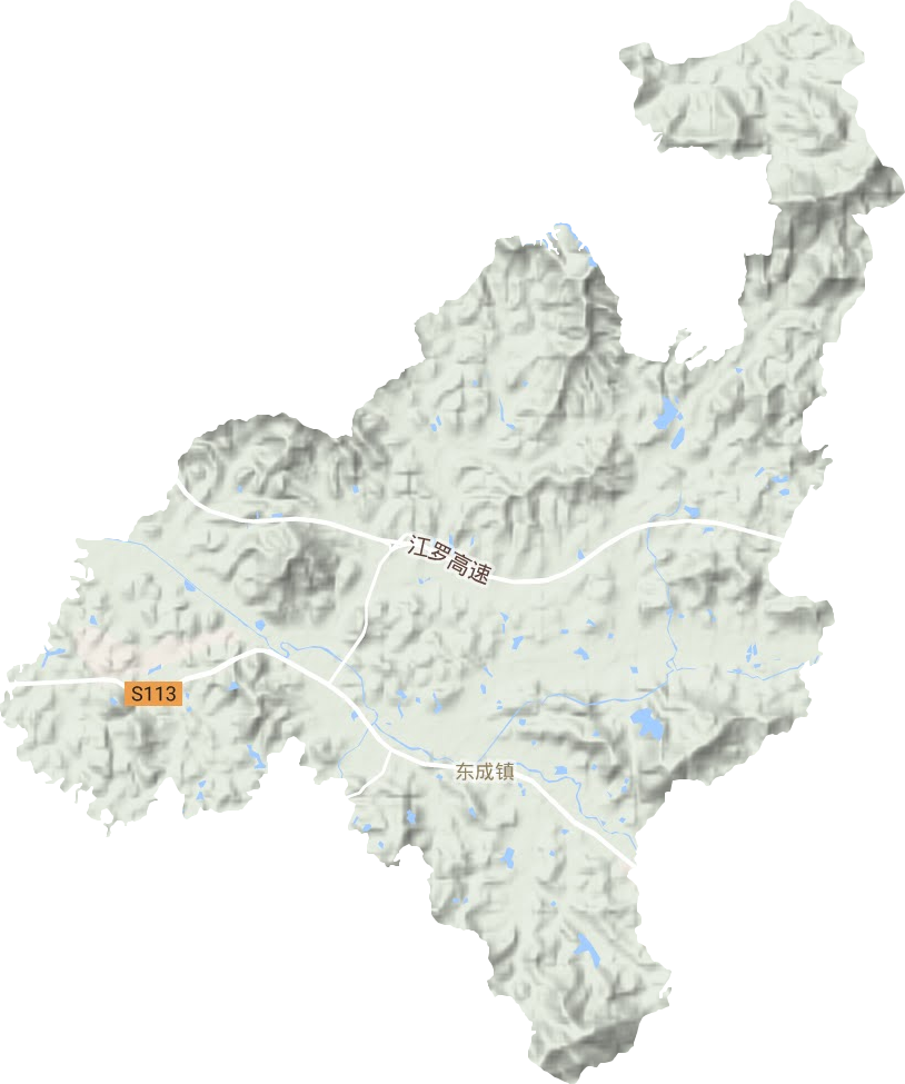 东成镇地形地图