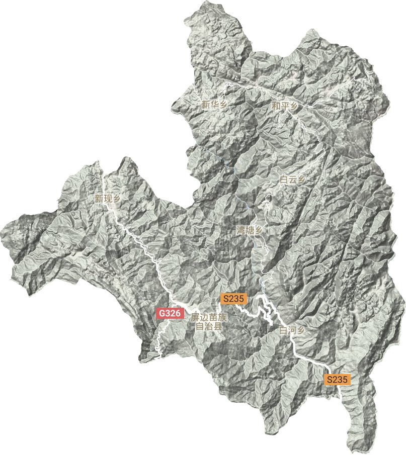 屏边县地形地图