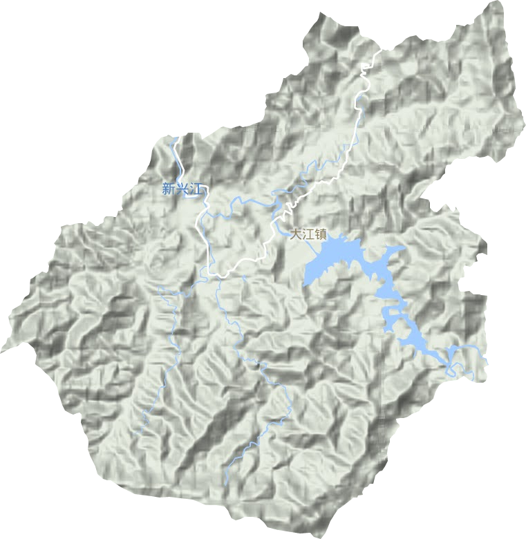 大江镇地形地图