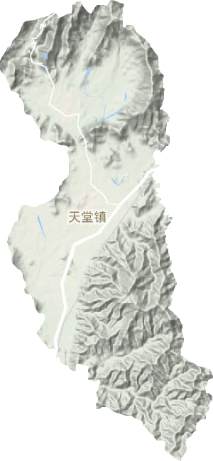 天堂镇地形地图