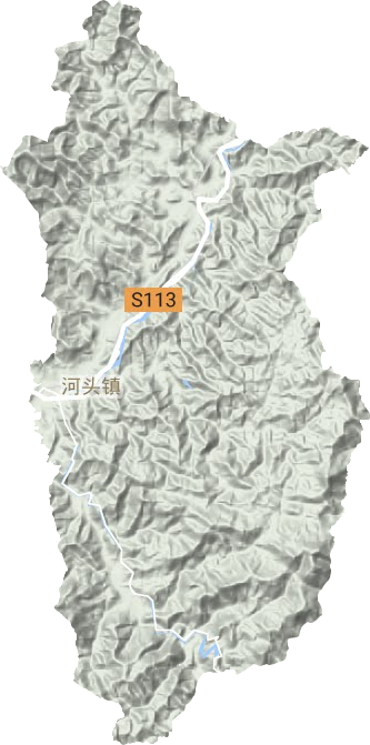 河头镇地形地图
