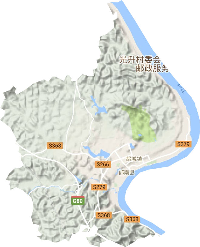 都城镇地形地图