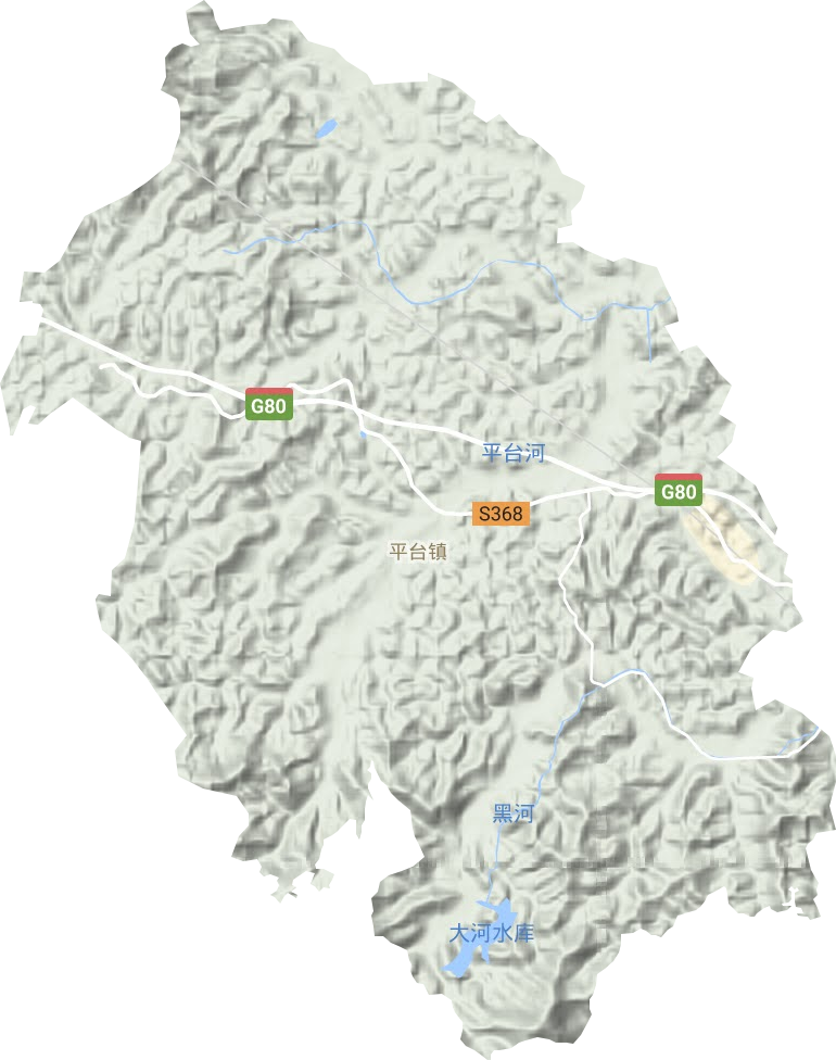 平台镇地形地图
