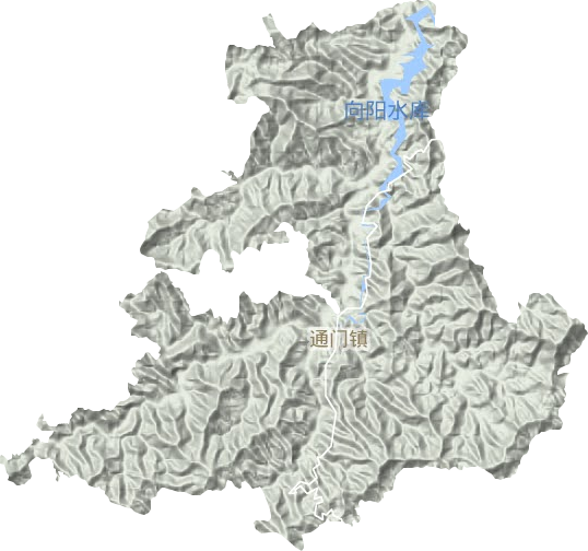 通门镇地形地图