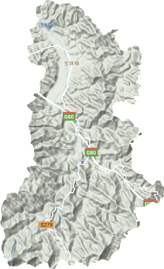 宝珠镇地形地图