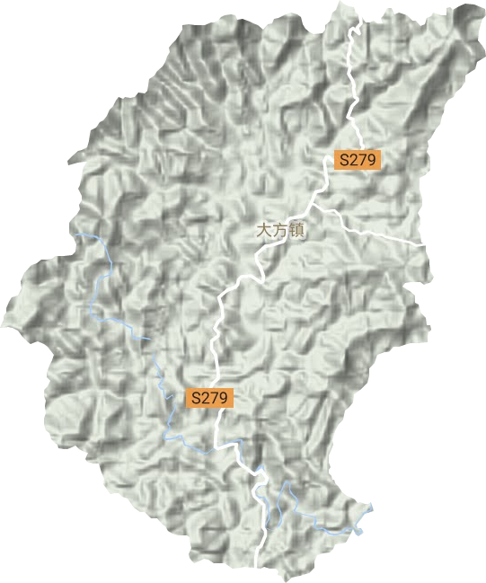 大方镇地形地图