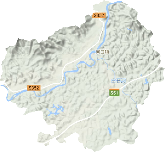 河口镇地形地图
