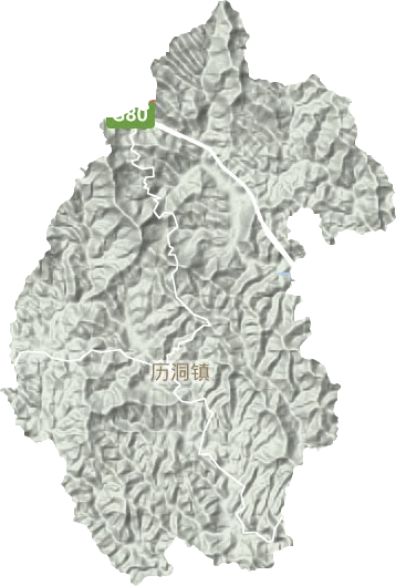 历洞镇地形地图