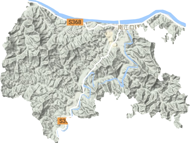 南江口镇地形地图