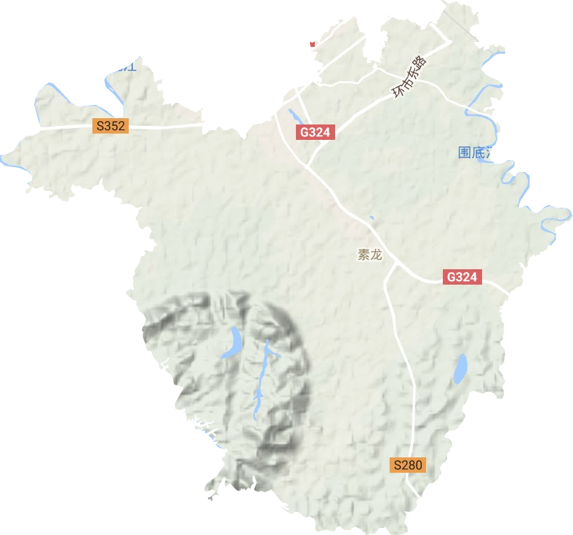 素龙街道地形地图