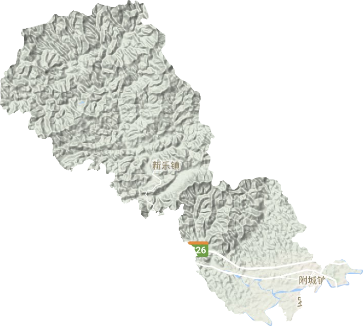 附城街道地形地图