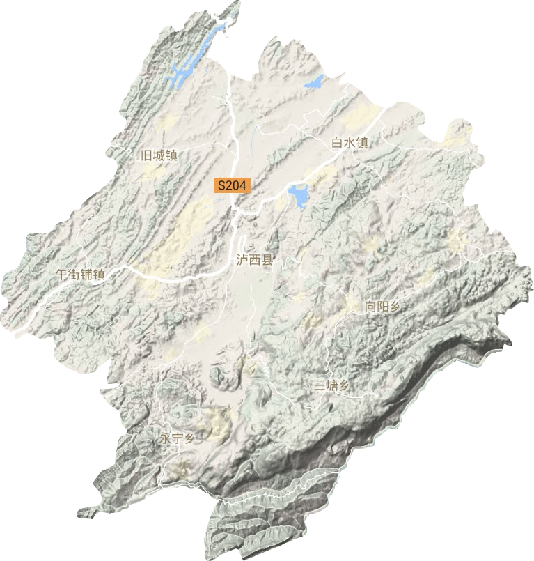 泸西县地形地图