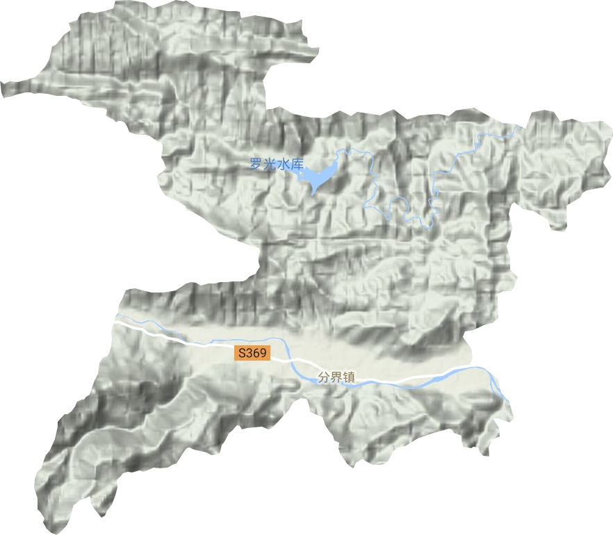 分界镇地形地图