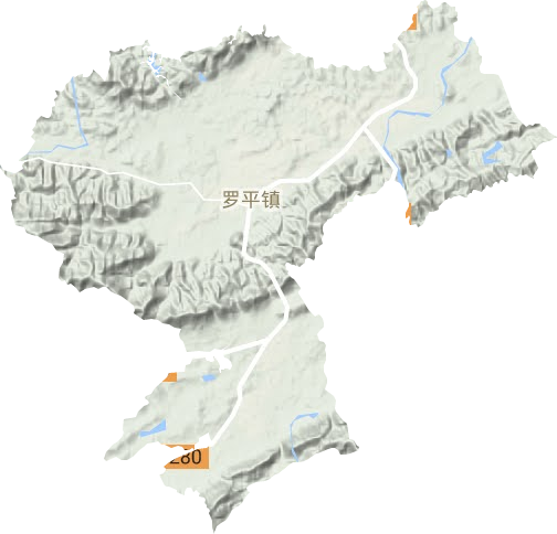 罗平镇地形地图